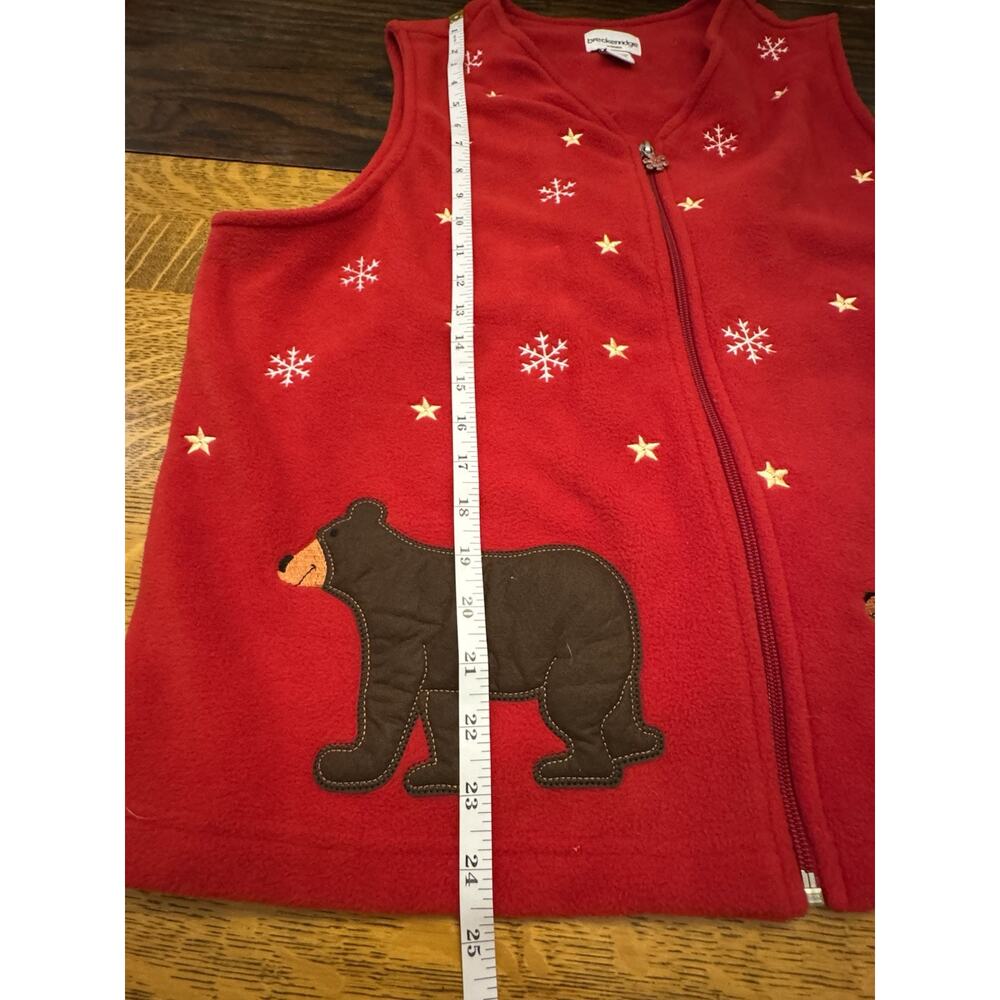 Breckenridge Fleece Vest Bear Women Sz 1X Vintage Red Holiday Christmas NWT - Picture 11 of 11